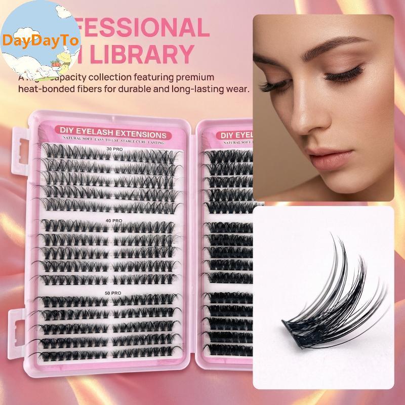 DayDayTo 570 ชิ้น 30D/40D/50D/60D แต่ละขนตาหนังสือ Clusters Extensions ขนตาปลอม DIY ที่บ้าน Cluster 