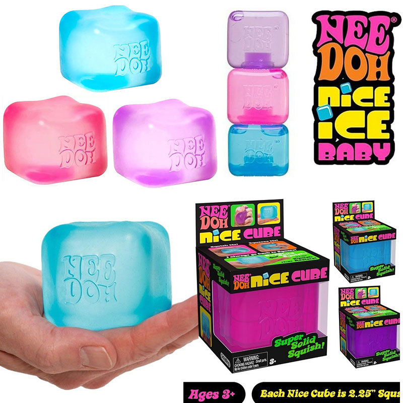 Needoh Nice Cube บีบของเล่นคลายเครียดของเล่นคลายเครียดสําหรับเด็กและผู้ใหญ่ของเล่นผ่อนคลาย