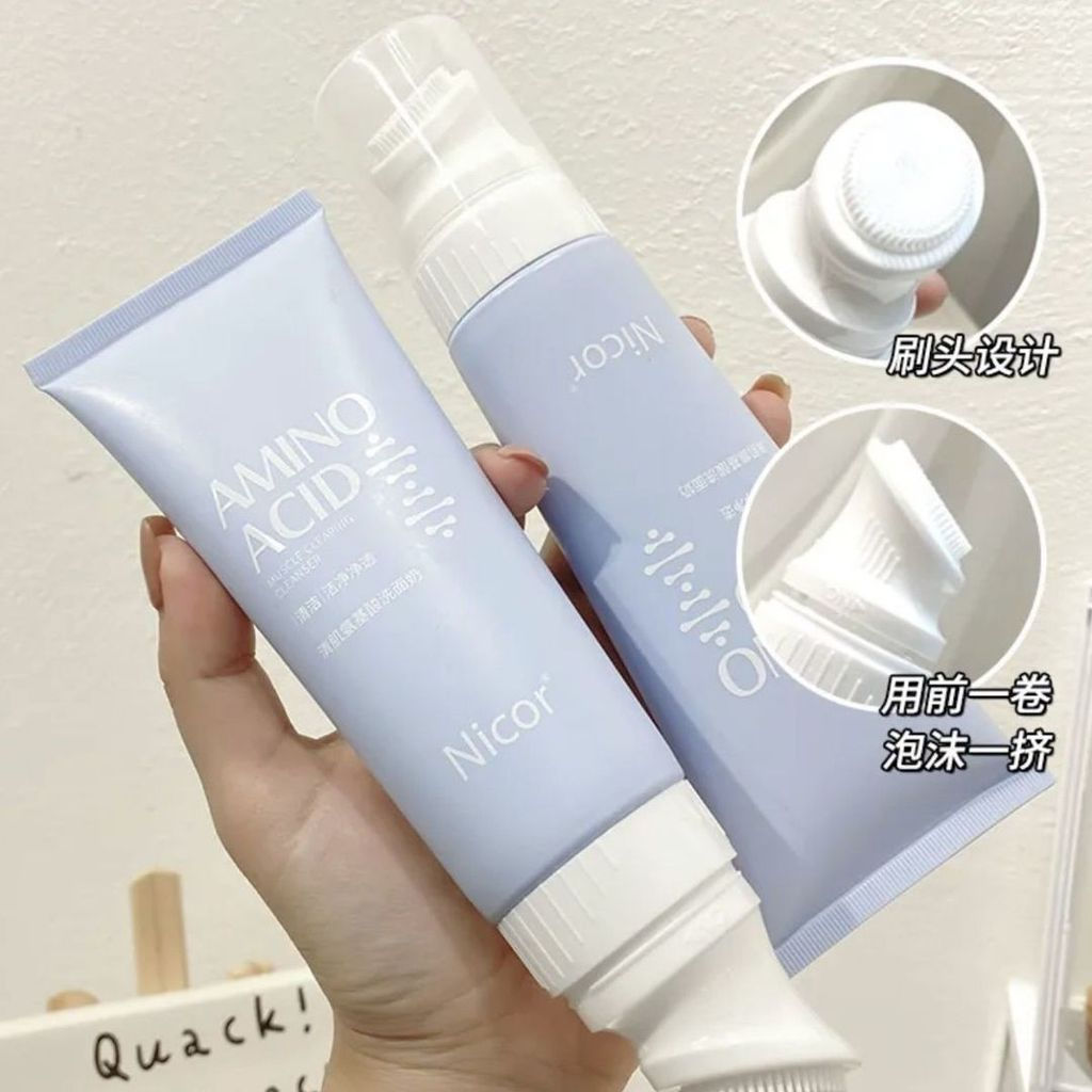 ขายร้อน Nicor มาพร้อมหัวแปรงนวด Amino Acid Cleanser Deep Cleansing Oil Control Gentle Facial Cleanse