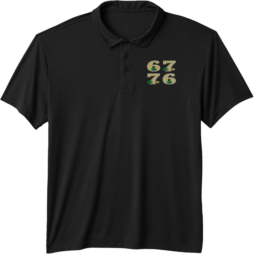เสื้อโปโล Lucky 6 7 Irish Clover Money Casino Numbers Performance
