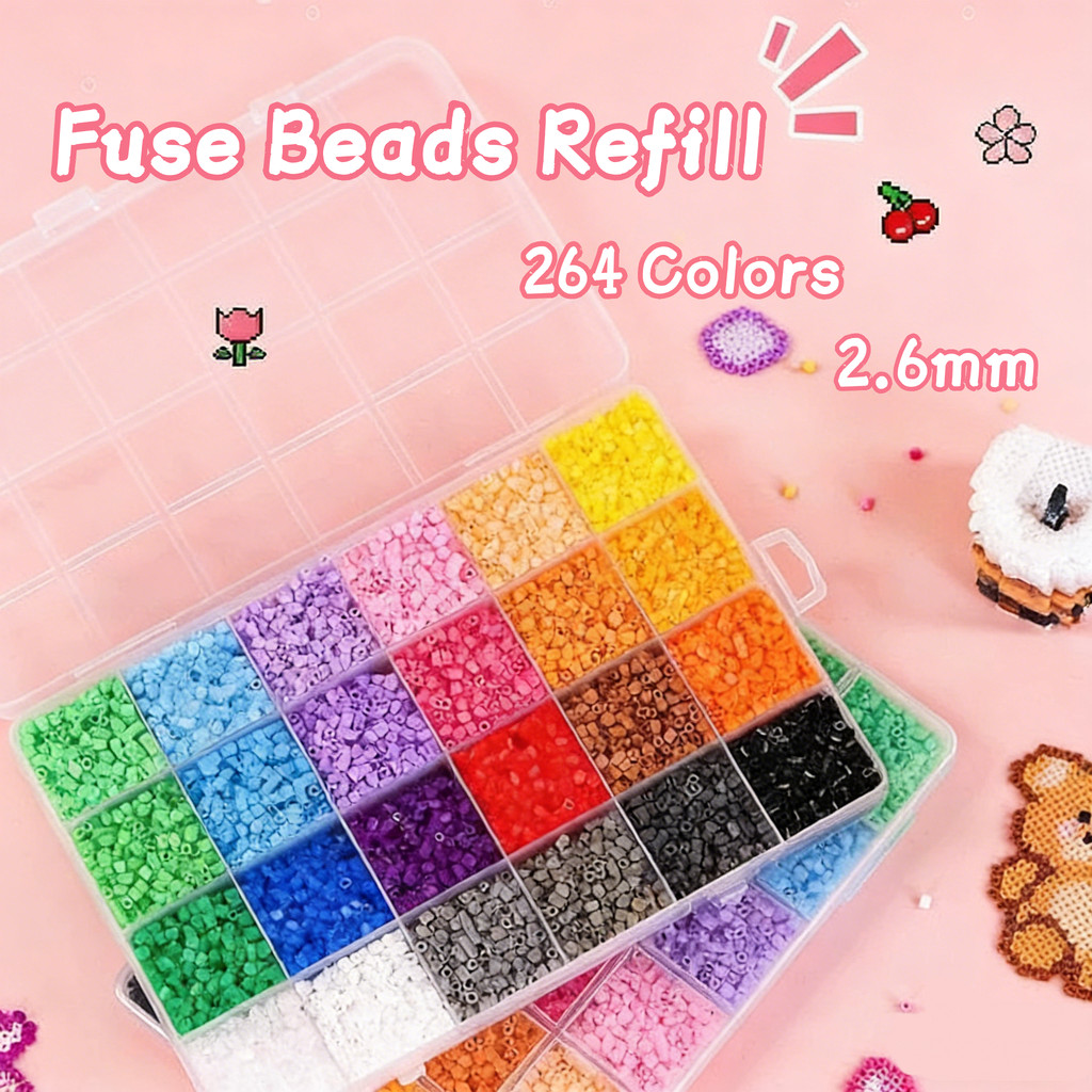 G1-G21 สี-มินิฟิวส์ลูกปัด 2.6 มม.เติมแพ็ค DIY Craft ลูกปัดสําหรับ Perler Art Handmade ตกแต่งเด็กการศึกษา Play