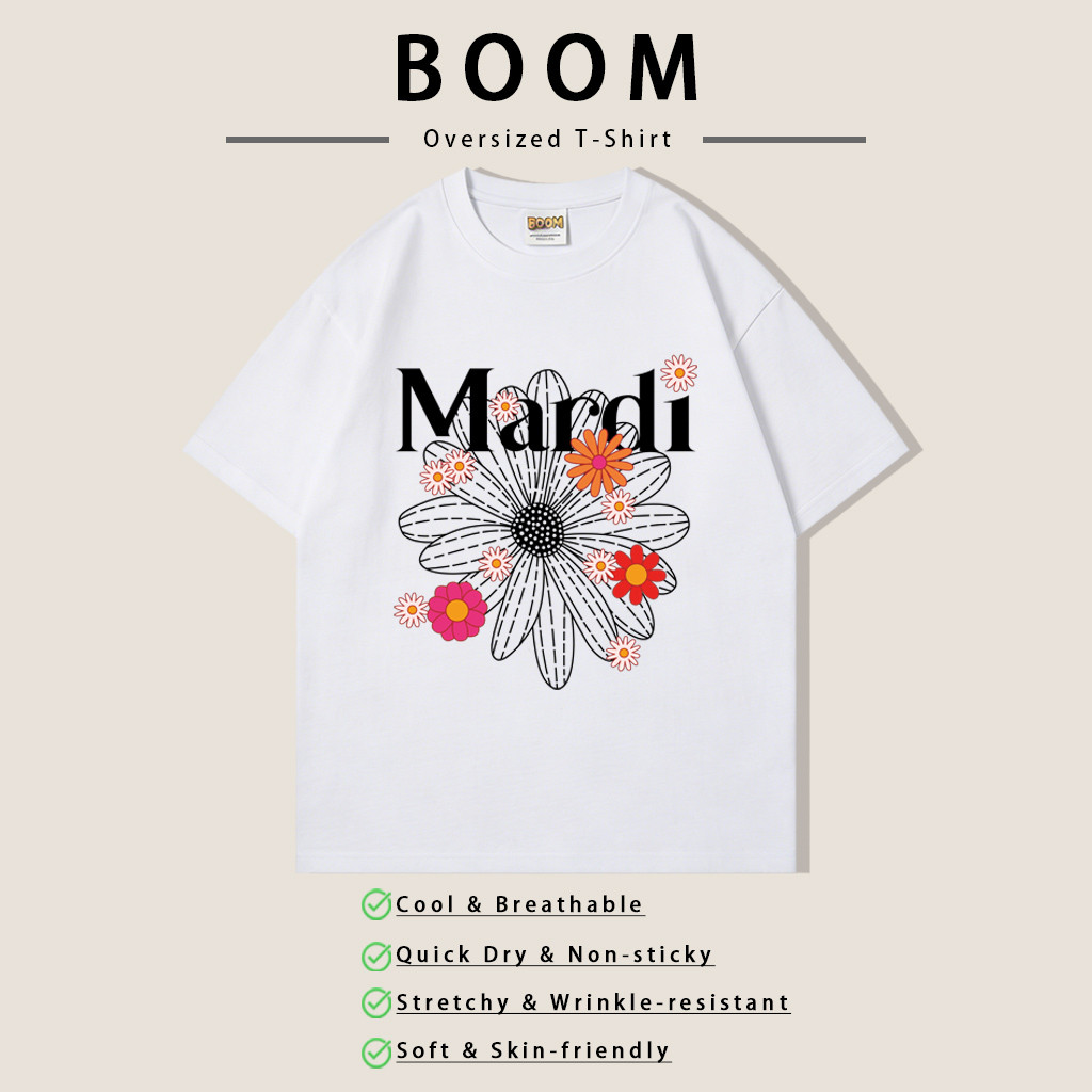 COD（จัดส่งตลอด 24 ชั่วโมง）BOOM ขายดี!! เสื้อ Oversize ดอกไม้มาดิ ป้าย เสื้อเกาหลี