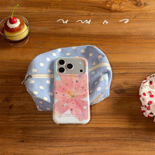 สําหรับIphone Case 17 Pro Max 16 Pro Max 15 Pro Max Star Pink Lily Flowerเคสโทรศัพท์