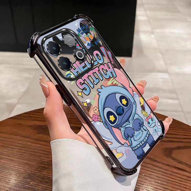 IQOO Neo 10 iQOO 15 13 Z10 Z9 Z9x Stitch ชุบกันกระแทกเคสใสทนฝาครอบน่ารักการ์ตูนปลอก