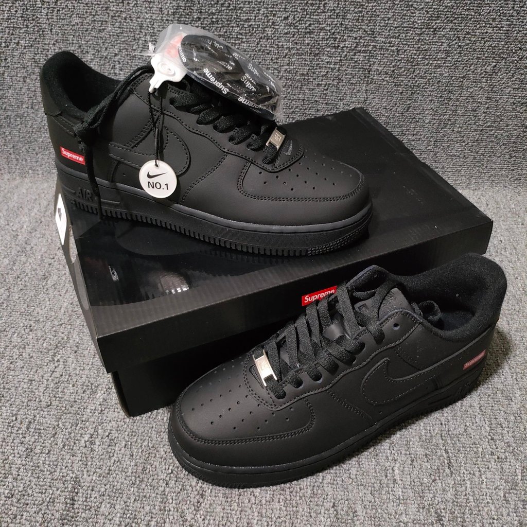 Original Ready Stock Real Shot Supreme Co-Branded Air Force Black Samurai LA Top Full First Layer Co