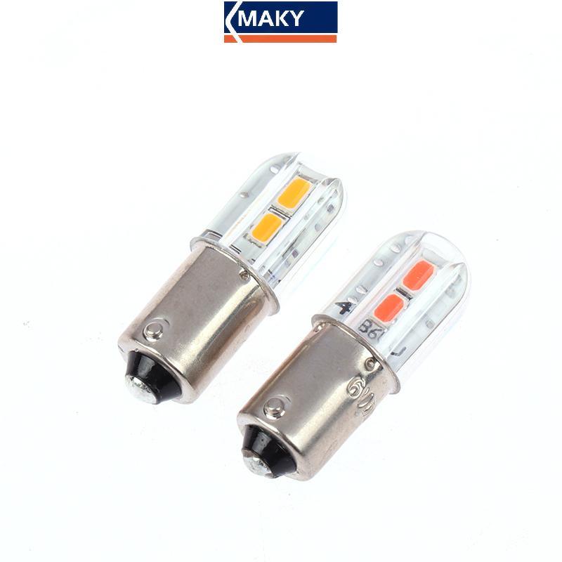 MAKY BA9S หลอดไฟ LED 6V อัพเกรดหลอดไฟ 4LED โคมไฟสําหรับไฟฉายไฟหน้ามอเตอร์จักรยานเครื่องมือหลอดไฟ LED