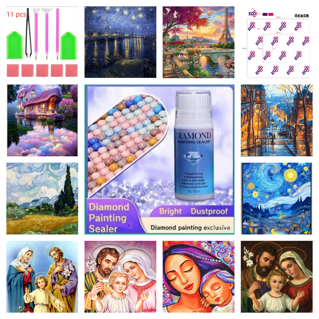 KS พร้อมส่ง ทิวทัศน์ผลิตภัณฑ์ยอดนิยมใหม่,Jesus,tools 5D DIY ภาพวาดเพชรคริสตัลปักครอสติสเพชรเต็มโมเสคชุดเย็บปักถักร้อย Rhinestone ตกแต่งบ้าน