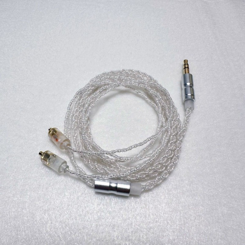 อินเทอร์เฟซ MMCX สายหูฟังผสมถักคริสตัลเดี่ยวทองแดงอัพเกรดสายหูฟัง HIFI Silver-Plated ผสม 3.5mmcx สาย