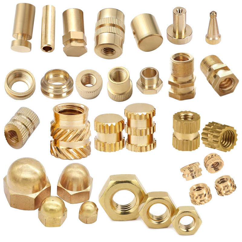 Popular~Tuba hot-melted copper nut insert, injection-molded copper nut, double diagonal knurled copp