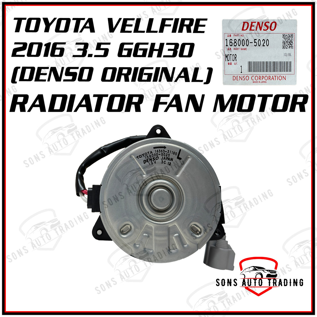 168000-5020 TOYOTA VELLFIRE 2016 3.5 GGH30 RADIATOR FAN MOTOR