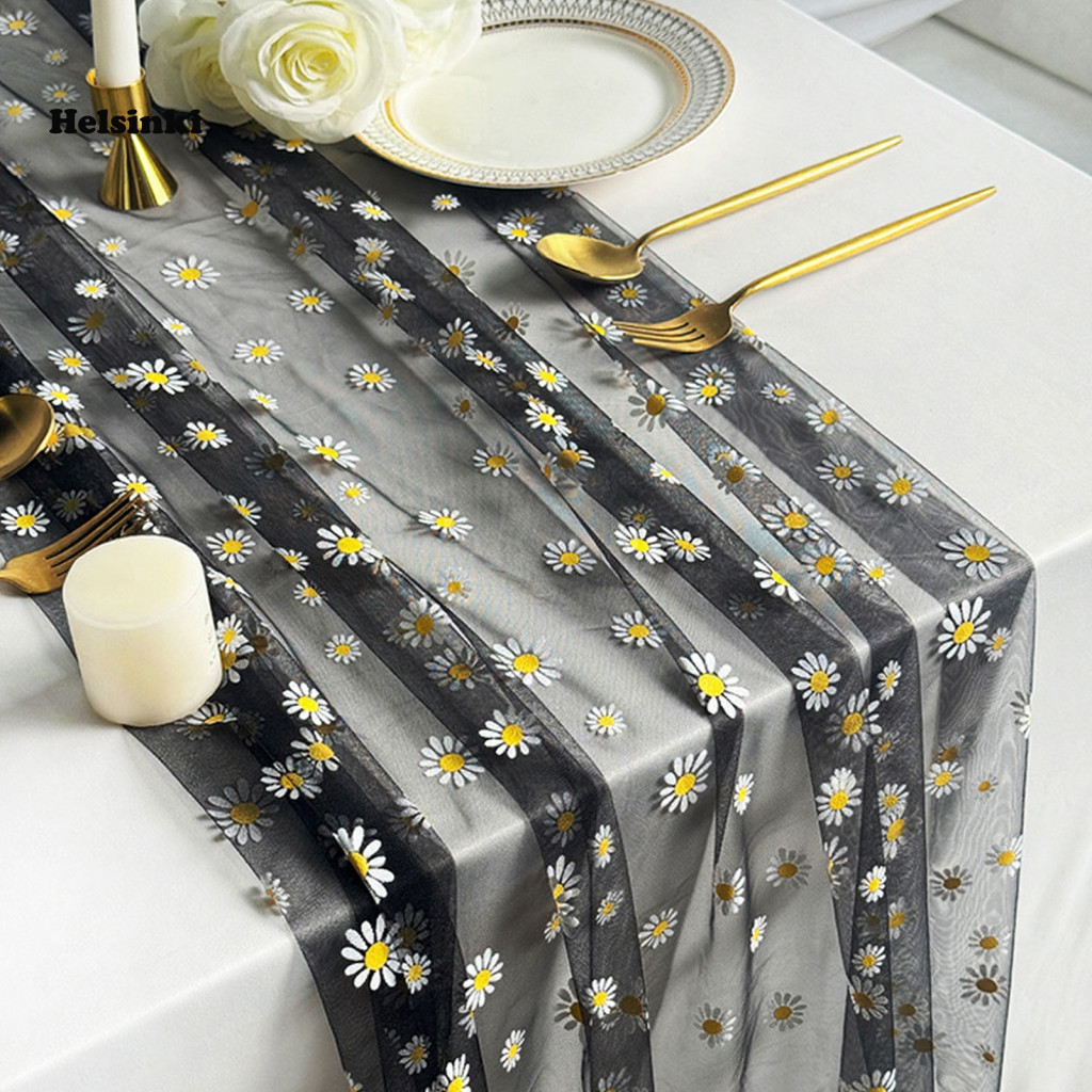 HLS Elegant Spring Table Runner Spring Table Runner Rustic Tulle Daisy Table Runner – Spring Floral 