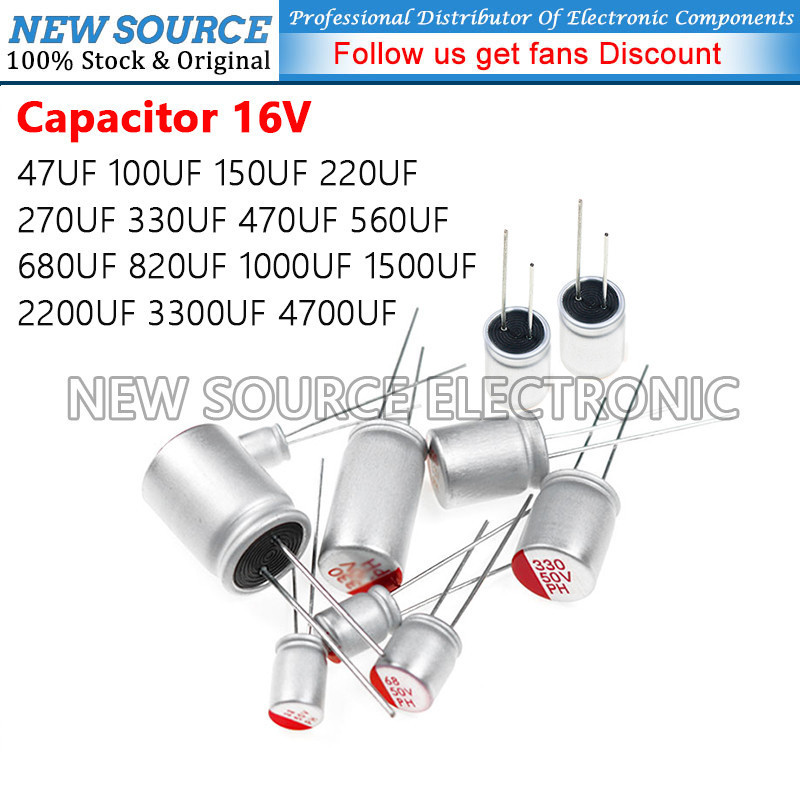 [1-10pcs] 16V DIP Solid Electrolytic Capacitor 47UF 100UF 150UF 220UF 270UF 330UF 470UF 560UF 680UF 820UF 1000UF 1500UF 2200UF 3300UF 4700UF แหล่งใหม่