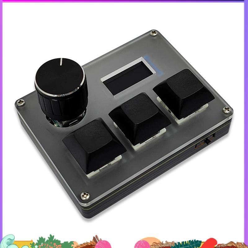 Super 3-Key คีย์บอร์ดแบบกําหนดเองแบบมีสาย Blue Switch OSU คีย์บอร์ดเกมพร้อมหน้าจอลูกบิด RGB Copy Pas