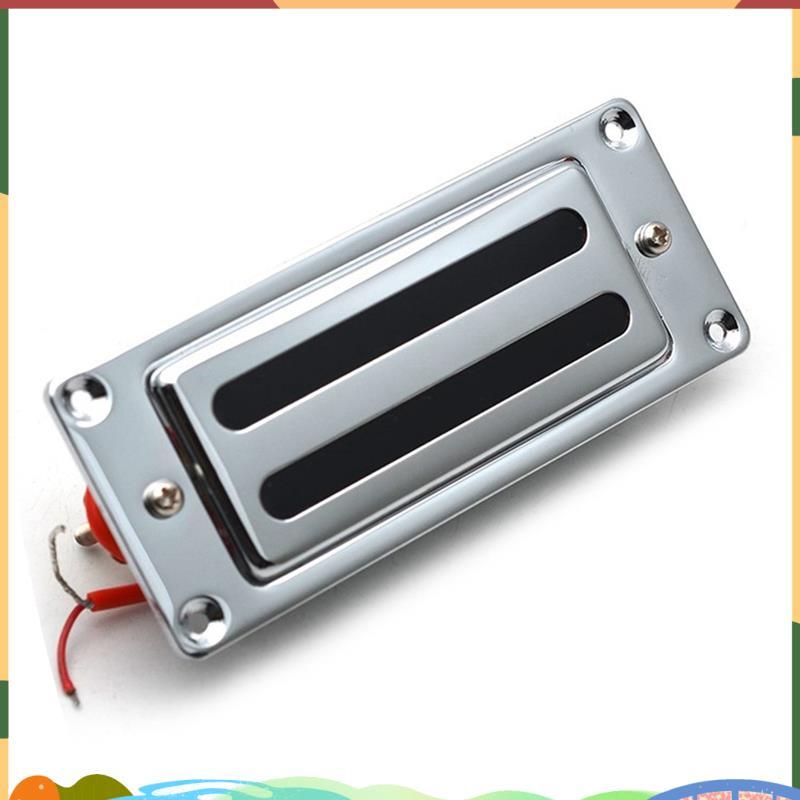 2 สาย 68X29MM มินิกีตาร์ไฟฟ้า Humbucker รถกระบะกรอบโลหะสําหรับ LP กีตาร์ Chrome, คอ
