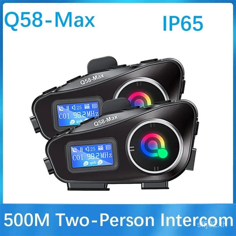 Q58-MAX หมวกกันน็อครถจักรยานยนต์ชุดหูฟังบลูทูธ Intercom LED Dual 500M IP65 Rateddeep กันน้ําสเตอริโอ