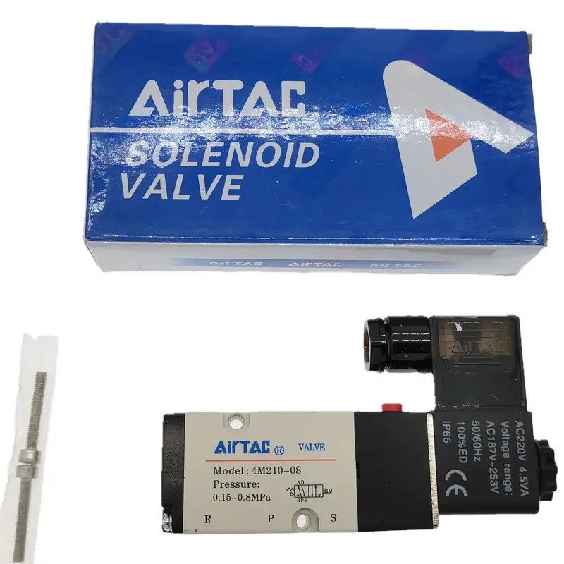 Airtac Original 5/2way 4M210-08 1/4 นิ้วเดี่ยวควบคุมไฟฟ้านิวเมติก Solenoid วาล์ว 4M110-06/M5 4M310-1