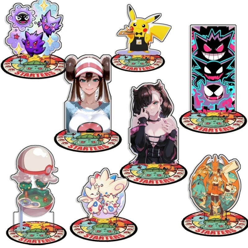 Standee Pokemon อะคริลิคสําหรับโต๊ะเรียนตกแต่ง Gengar Pikachu Marnie Togepi Gastaly Haunter อะนิเมะท