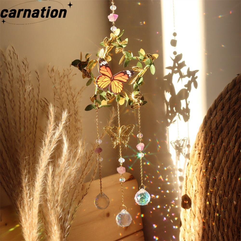 CARNATION Sun Catcher Garden Decor Home Diamond Rainbow Maker