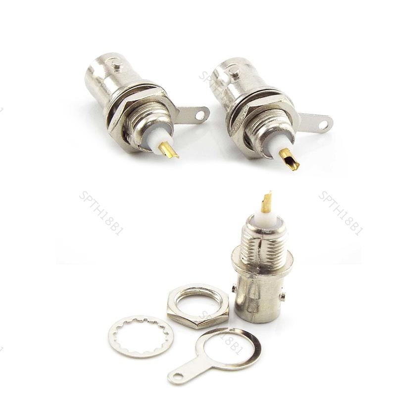 BNC หญิงซ็อกเก็ต Solder Connector แชสซีแผง Mount Coaxial สายสําหรับข้อความเครื่องเชื่อมอะไหล่ TH18B1