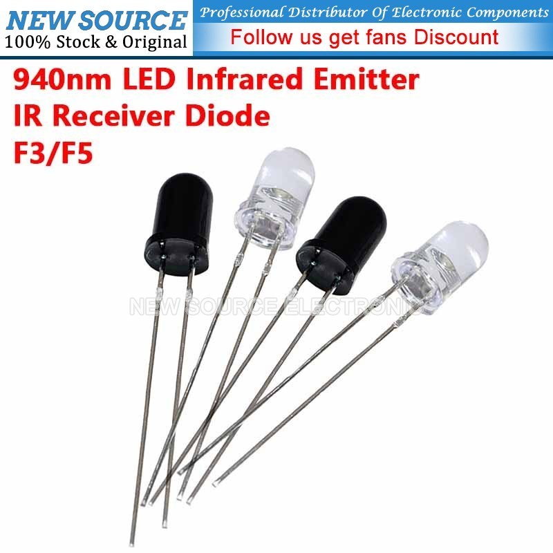 [20 ชิ้น] IR333C-A PT333-3B IR333 IR333C PT333 DIP F3 F5 3 มม.5 มม.940nm LED อินฟราเรด Emitter IR ตั