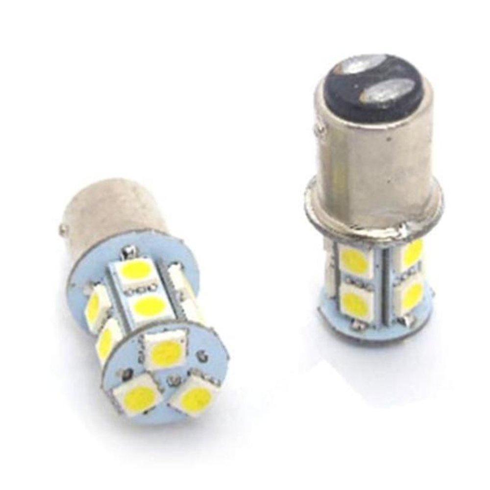 MERAH ไฟเบรค LED 2 ขาสําหรับรถยนต์และรถจักรยานยนต์ T20 12 LED เงียบกระพริบ Strobe RED