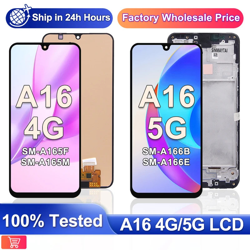 AMOLED A16 จอแสดงผลสําหรับ Samsung A16 4G A165F จอแสดงผล Touch Screen Digitizer สําหรับ Samsung A16 