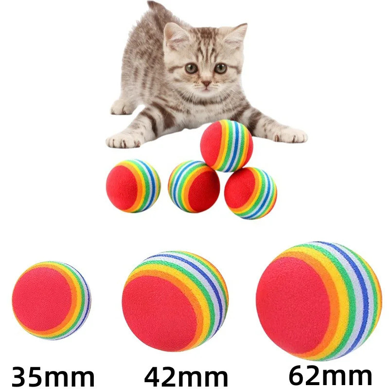 1 ชิ้นสีสันสัตว์เลี้ยง Rainbow โฟมดึงลูกบอลการฝึกอบรม Interactive สุนัขของเล่นตลก