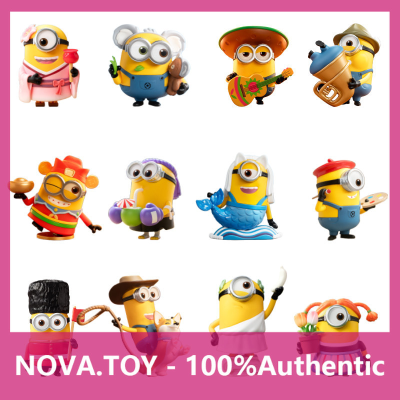 P POPMART POPMART Minions World Journey Series ตัวเลขลึกลับกล่องตกแต่ง