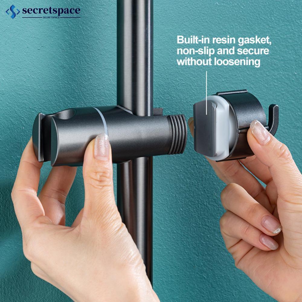 SECRETSPACE ABS หัวฝักบัวแบบปรับได้สําหรับสไลด์บาร์ Showerhead Rail สไลด์วงเล็บหมุนตะขออุปกรณ์ห้องน้