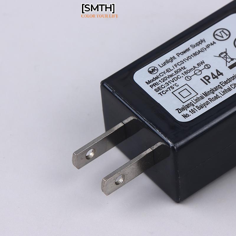 [SMTH] EU US UK Plug AC 220V 110V ถึง 31VDC 6W 24V 5V Transformer Plug แหล่งจ่ายไฟ IP44 8 โหมดหลอดไฟ