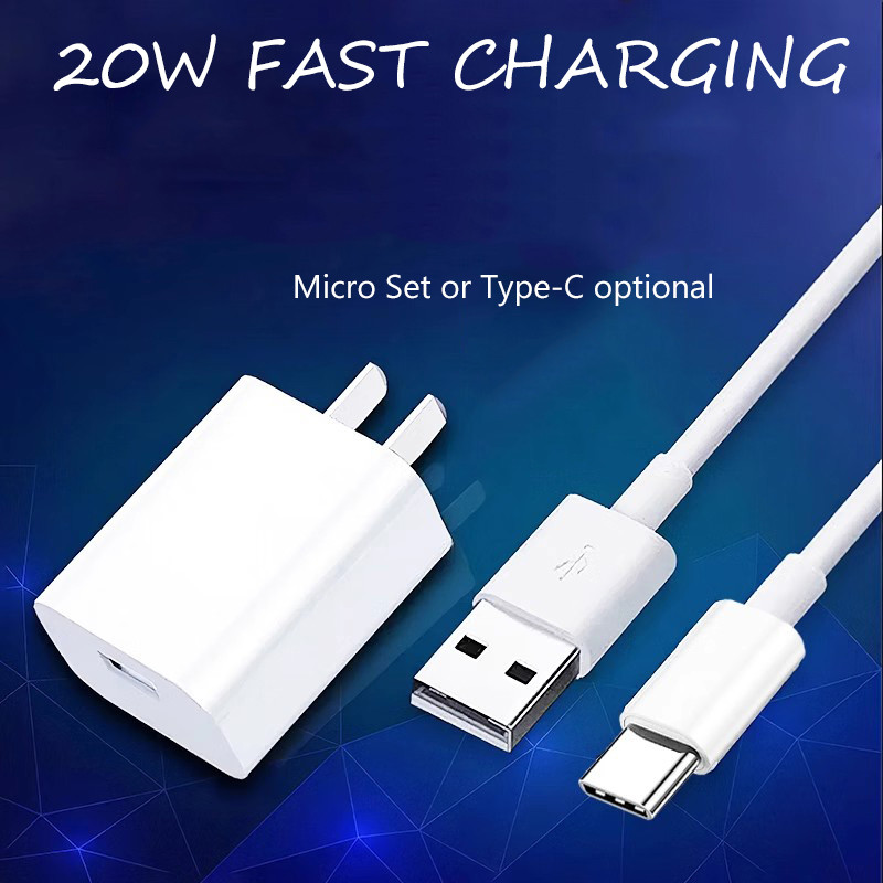 สําหรับ Samsung Charger Original Fast Charger 20W Micro USB + ประเภท C สาย 2IN1 ชุดอะแดปเตอร์ Androi