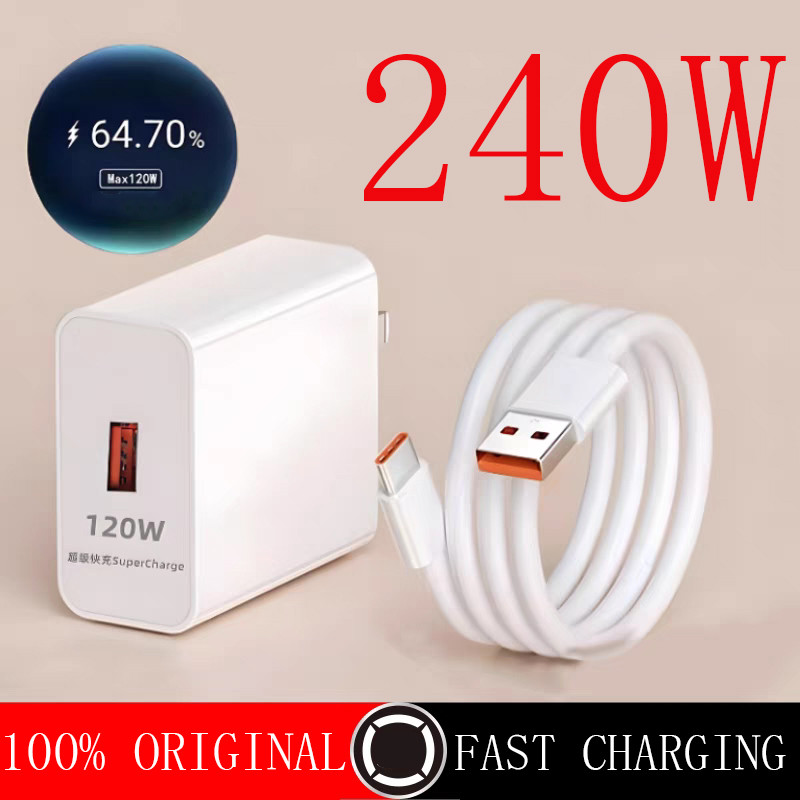 Fast Charger ORIG 6A ประเภท C สําหรับ Android Charger 2IN1 ชุดอะแดปเตอร์ 66W 120W 240W Type-C Charge