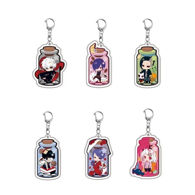 พวงกุญแจอนิเมะ Tokyo Ghoul Tokyo Ghoul Ken Kaneki Touka Rize Mica กระเป๋าอะคริลิคตกแต่งอะนิเมะพัดลมข
