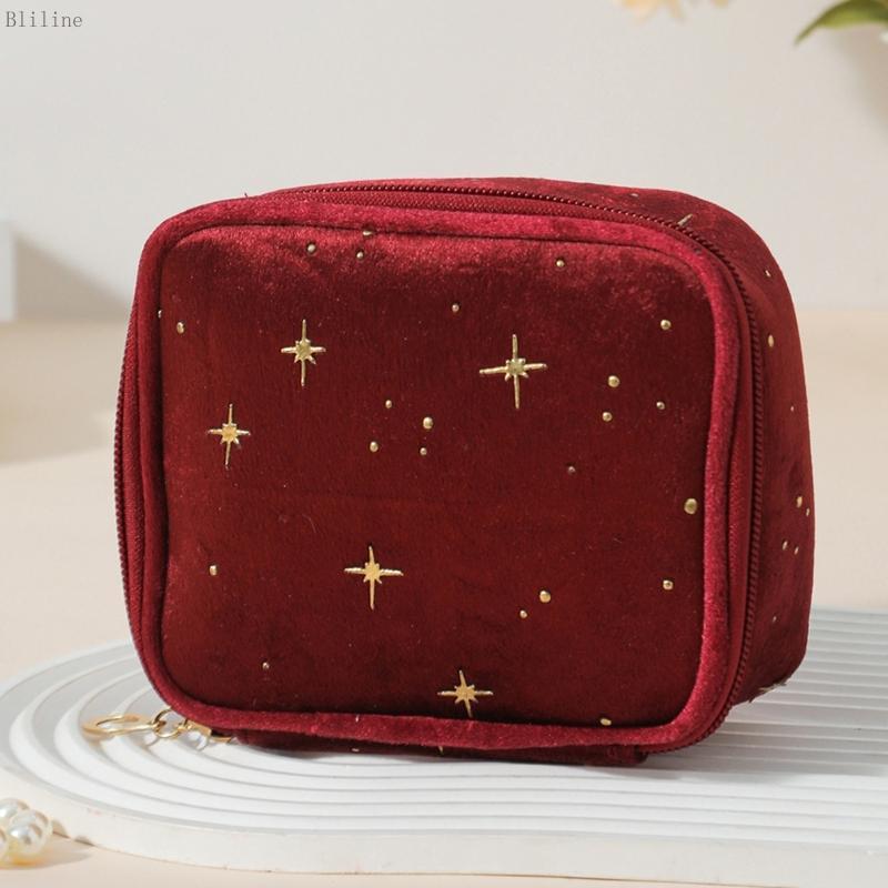 Bilin Star กระเป๋าแต่งหน้ากระเป๋าเครื่องสําอางแต่งหน้า Pouches Zippered กระเป๋าแป้งสําหรับผู้หญิงแต่