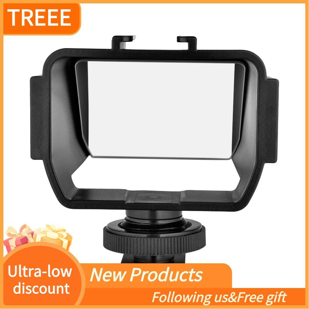 Treee Treee Andoer Universal กล้อง Selfie Vlog Flip Up กระจกหน้าจอ 3 รองเท้าเย็น Mounts สำหรับติดตั้