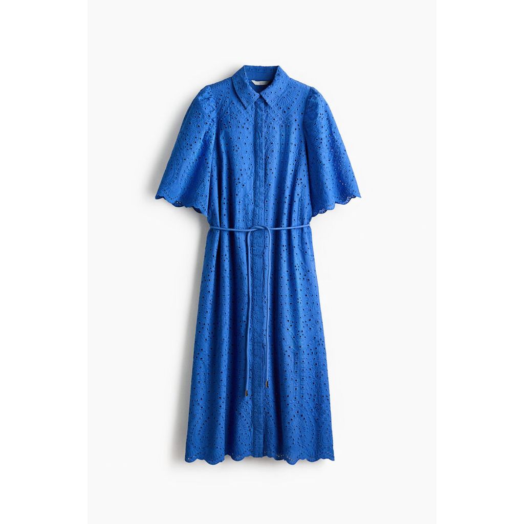 H&M(เอชแอนด์เอ็ม) เดรสเชิ้ตผ้าฝ้ายบรูเดอรี-อ็องเกลส ผู้หญิง 1335609_2 ราคา ถูกที่สุด ดีลบีเคเค แกลเลอรีภาพที่ 5