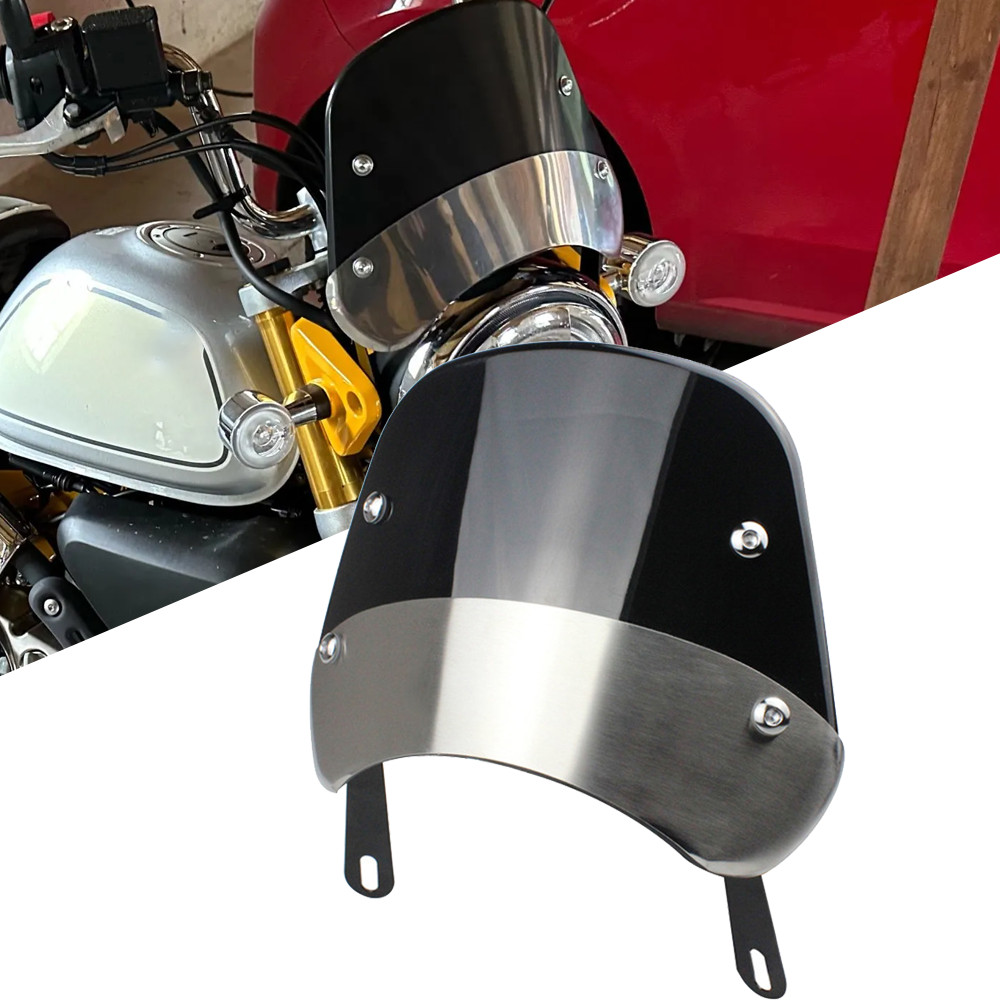 Retro กระจกกระจกหน้าจอลม Deflector Guard สําหรับ YAMAHA SRX600 SRX400 SRX250 SR 400 500 SRV250 RZ250
