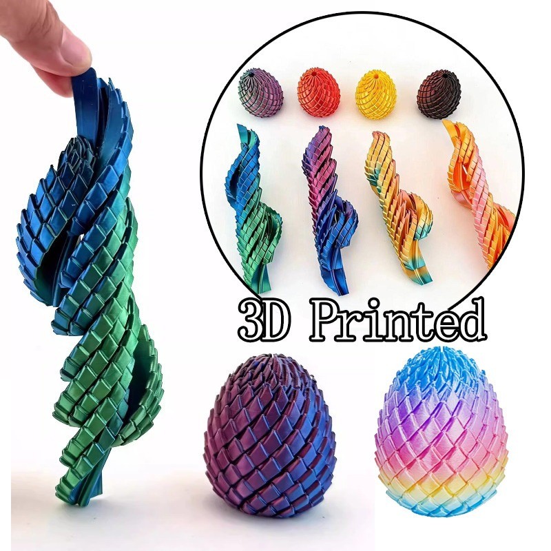 หมุน Deformable 3D พิมพ์ Fidget Dragon ไข่ความเครียดบรรเทาของเล่น Action Figure ของเล่นเด็กของขวัญของเล่น