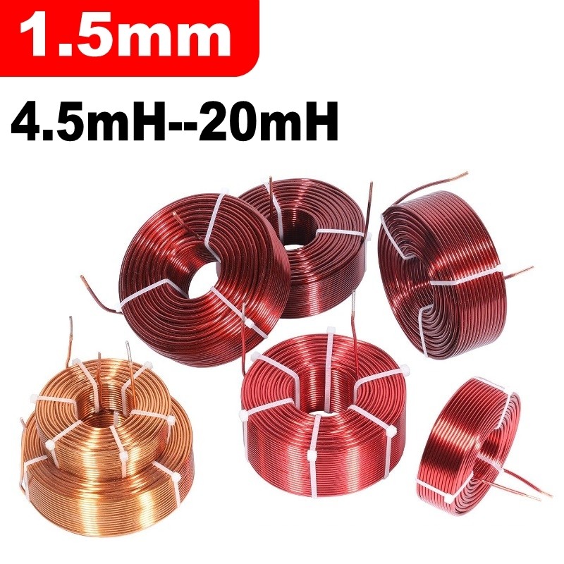 1pcs 1.5 มม.4.5 mH--20mH เสียงอุปกรณ์เสริมลําโพง air core inductor ที่กําหนดเองออกซิเจนขดลวดทองแดง B