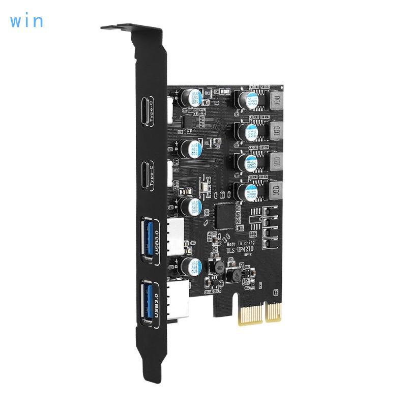 Win Metal 4 พอร์ต USB การ์ดขยาย PCIE Slot สําหรับ USB3 0 และอุปกรณ์ Type C สําหรับเดสก์ท็อป