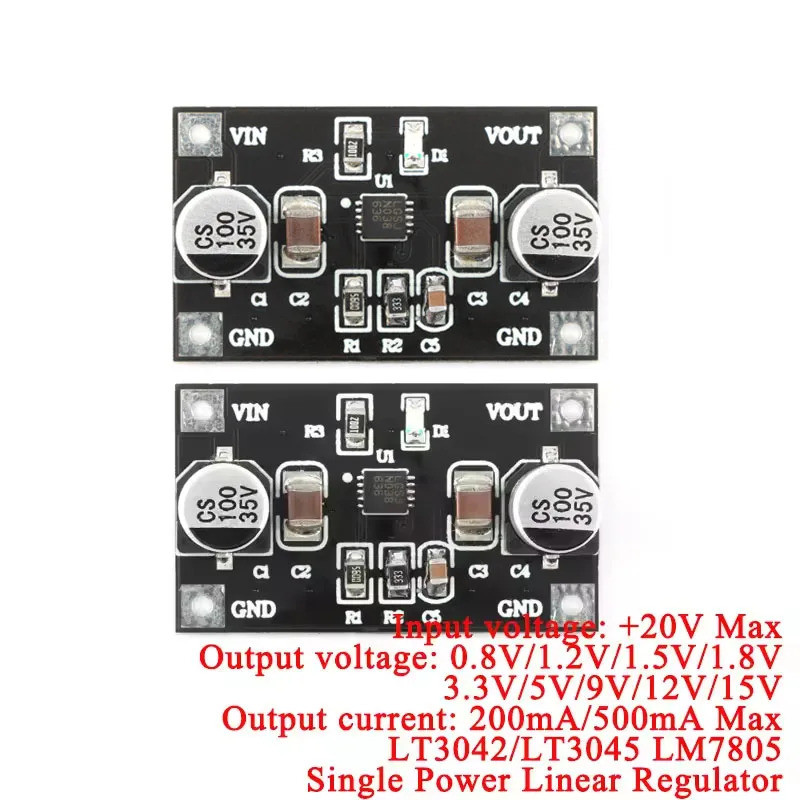 KW_3042/LT3042 โมดูลตัวควบคุมเชิงเส้นแบบหงายเสียงรบกวนต่ําระลอกคลื่นต่ํา RF แหล่งจ่ายไฟโมดูลบอร์ด + 