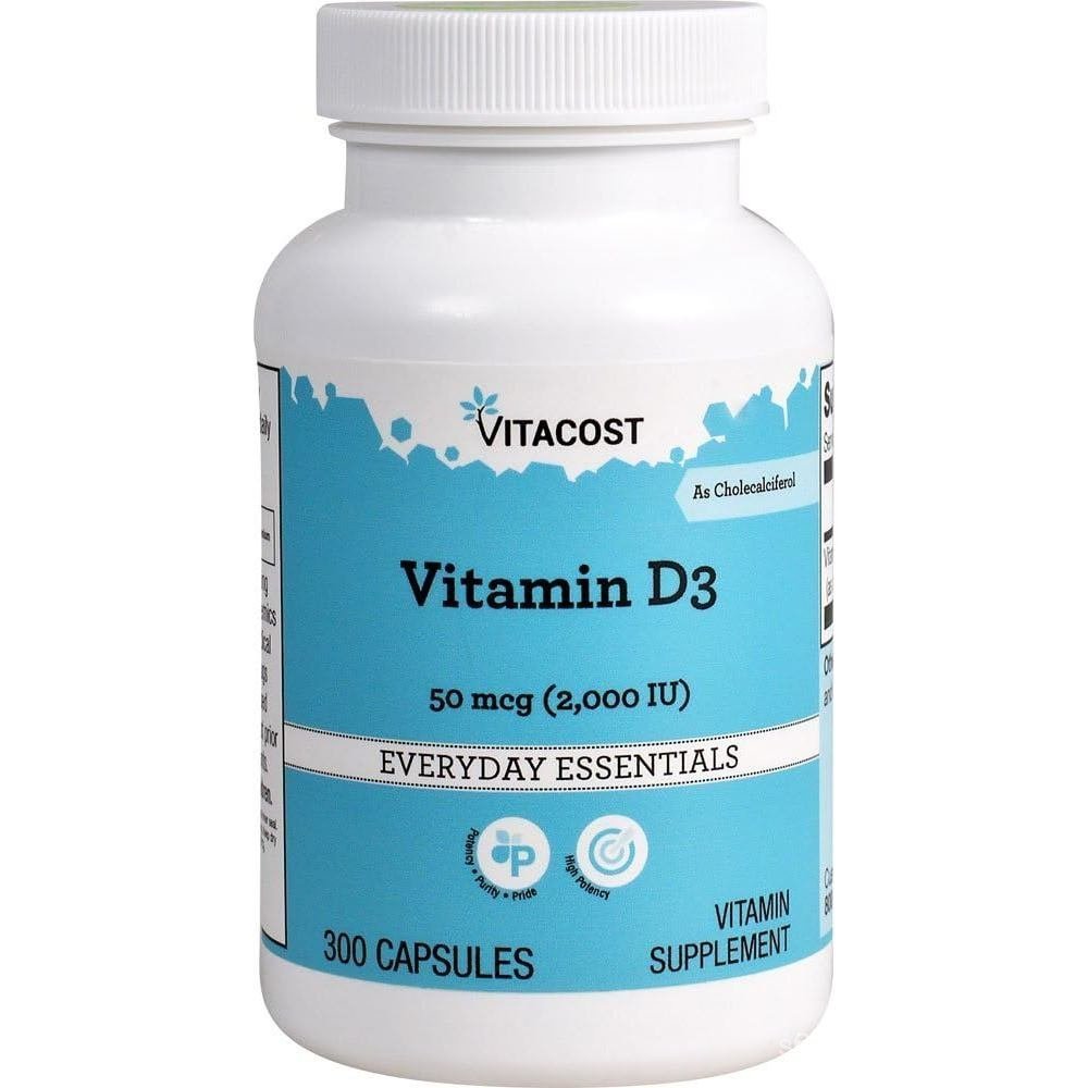 Vitacost Vitamin D3 (as Cholecalciferol) -- 2000 IU - 300 แคปซูล