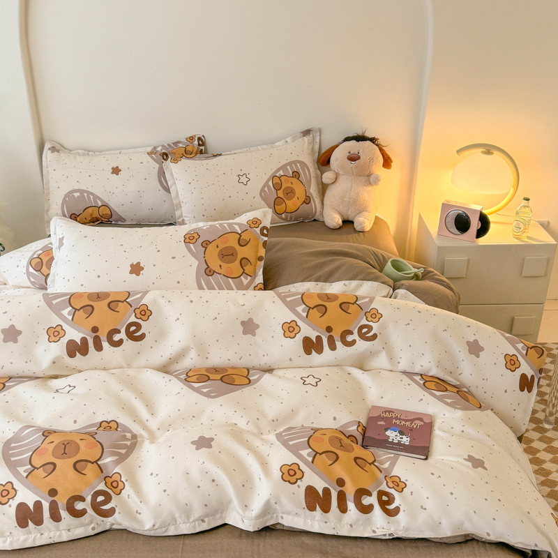 พร้อมสต็อก 100% Cotton 4 in 1 ชุดผ้าปูที่นอนรัดมุมผ้าปูเตียง 3ฟุต 3.5ฟุต 5ฟุต 6ฟุต ราคา ถูกที่สุด ดีลบีเคเค แกลเลอรีภาพที่ 4