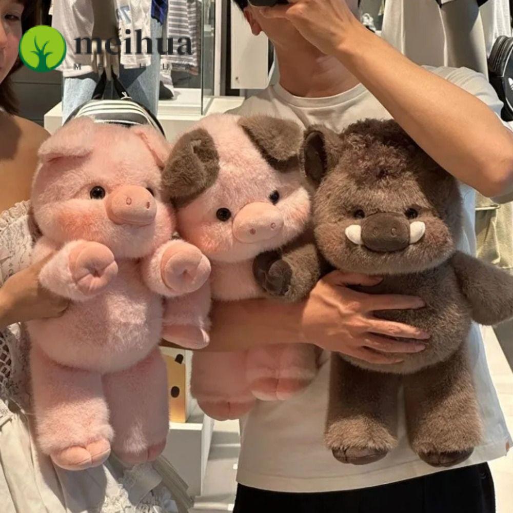 เหม่ยฮวา หมูยัดไส้สัตว์หมอนตุ๊กตา,นุ่ม17.7นิ้วของเล่นตุ๊กตา,น่ารักอารมณ์สนับสนุนของเล่นยัดไส้