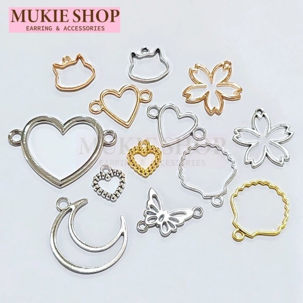 Mukie shop DIY จี้ กรอบเรซิ่น จี้โปร่งแบบต่างๆ เรซิ่น แพ็ค 5,10,20 ชิ้น มุกี้ ช้อป V.3