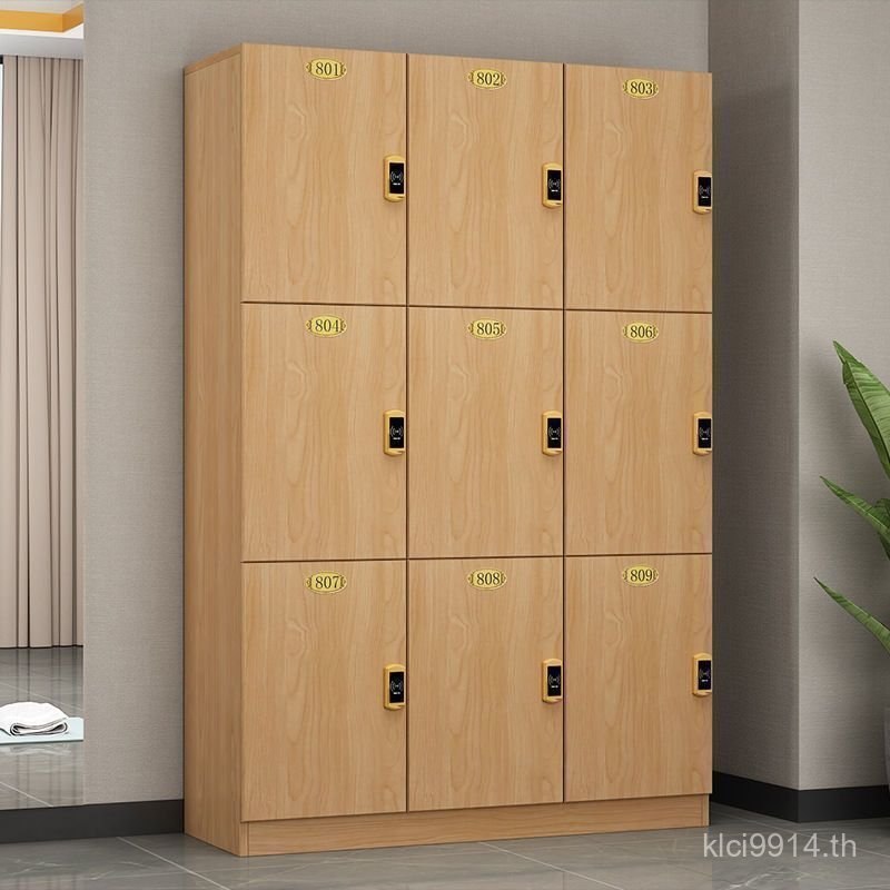 Locker Locker Storage Bag Cabinet Staff Beauty ร้านตัดผม Locker ไม้ตู้เสื้อผ้า Gym Yoga Bath พร้อมล็