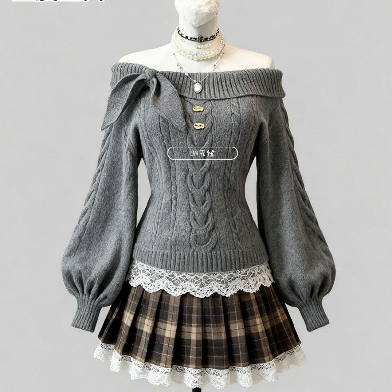 เสื้อสเวตเตอร์สวมหัวแขนยาวสไตล์ญี่ปุ่น ออกแบบให้อวบอิ่มและกระชับท้องสำหรับฤดูหนาว - รูปที่ 3