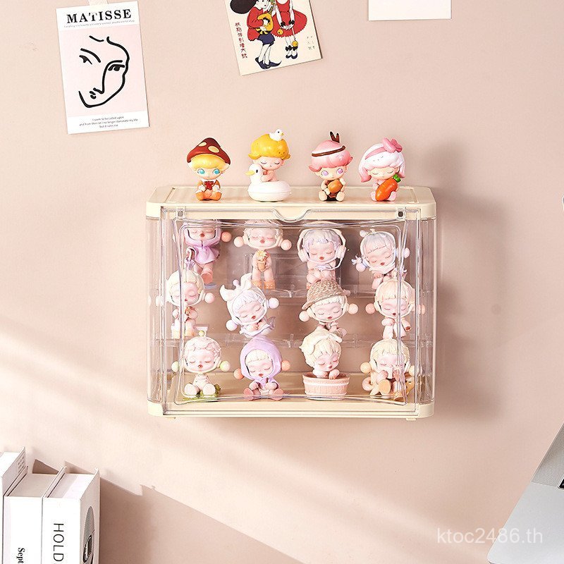 กล่องแสดงผนังตู้ของเล่นขาตั้งจอแสดงผล Hand-Made ติดผนัง Mystery กล่อง Pop Mart กล่องเก็บฝุ่นโปร่งใส 