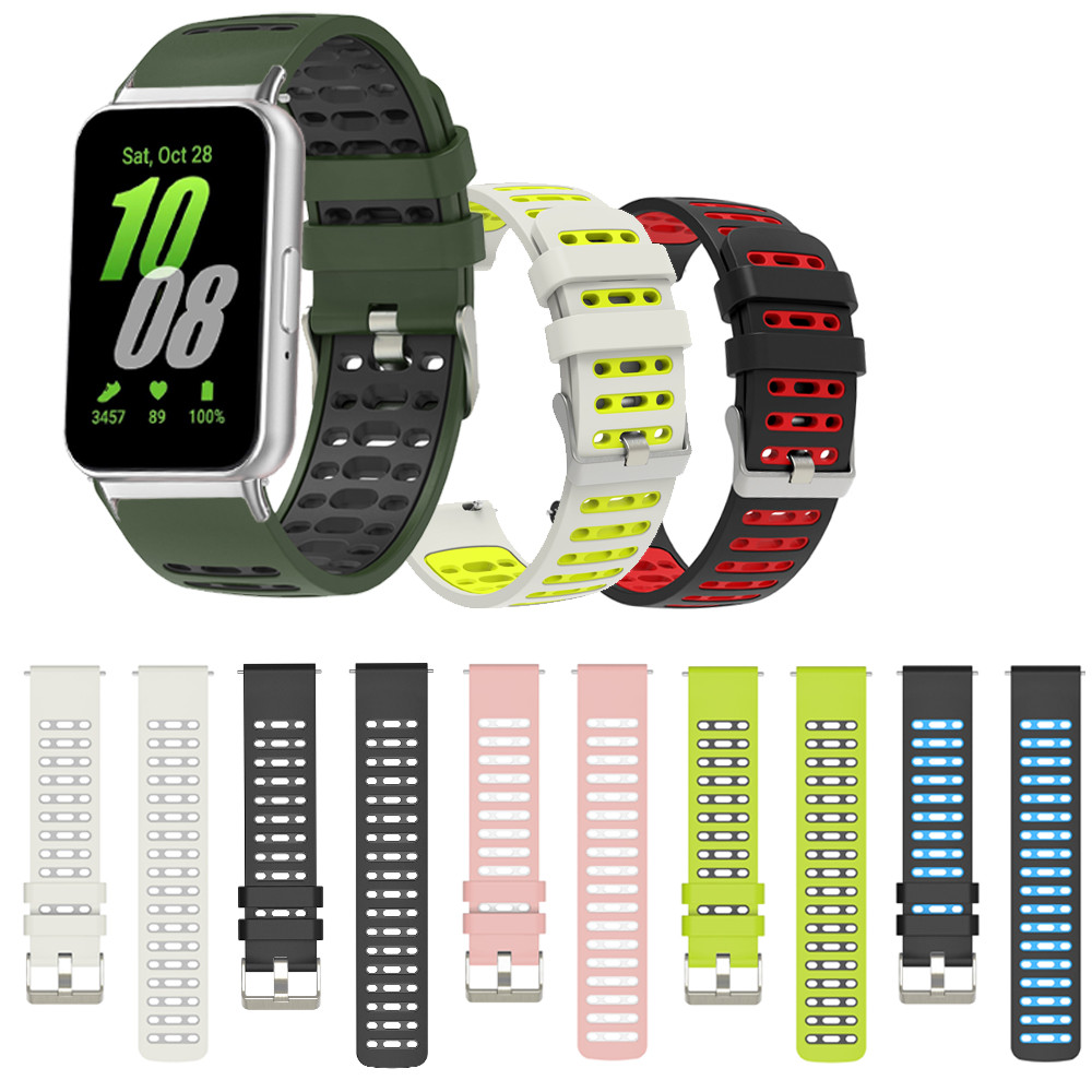 สายรัดซิลิโคนอ่อนนุ่มสําหรับ Samsung Galaxy Fit 3 Fit3 SM-R390 การจับคู่สี WristBand สร้อยข้อมือกีฬา