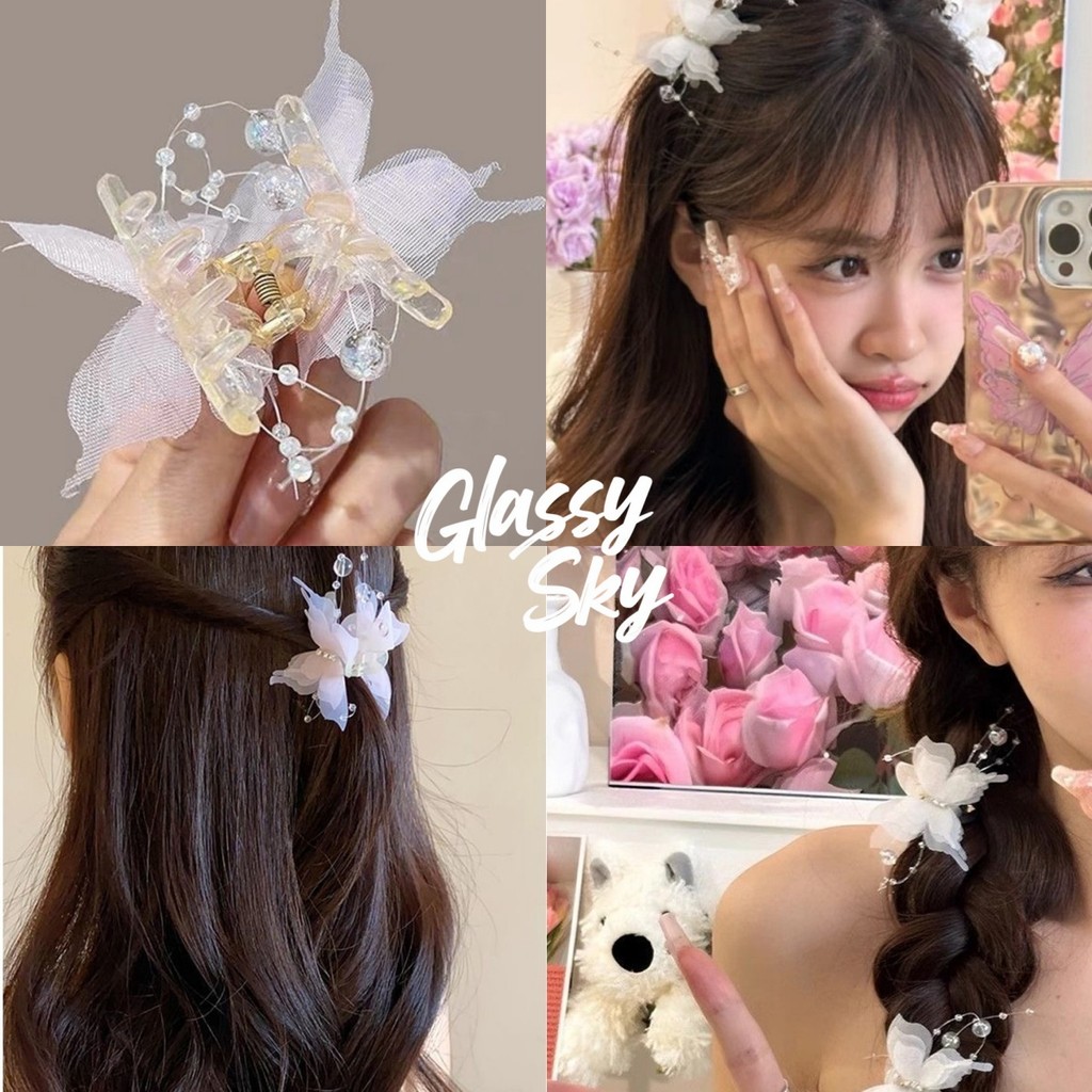 Glassy Sky😜พร้อมส่ง กิ๊ปหนีบผมลายผีเสื้อตัวเล็ก สีพาสเทลน่ารักใส่ได้ทุกวัน (VO-68)